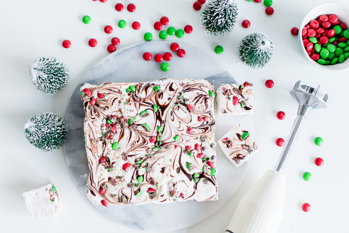 Marshmallow cake topshot